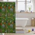 thumbnail image 3 of Manfei Jungle Elephant Shower Curtain 72Wx84L, Kawaii Wildfife Bathroom Shower Curtain, Green, 3 of 5