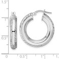 thumbnail image 3 of Finest Gold Sterling Silver Rhodium-Plated 5 x 24 mm D&C Octagon Tube Hoop Earrings, 3 of 3