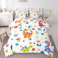 thumbnail image 1 of YST Dinosaur Comforter Set 7-Piece, Cute Animal Print, Colorful Flowers, Full, 1 of 5
