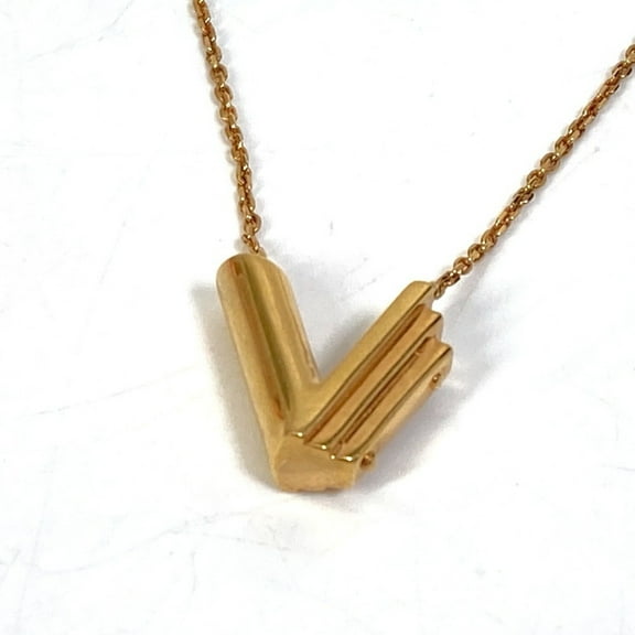 Pre-Owned LOUIS VUITTON M61077 LV&ME Initial "V" Necklace GP Women's Gold (Good)