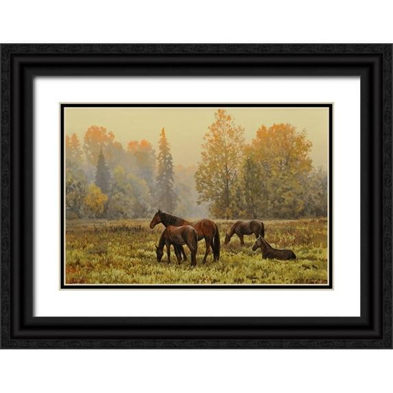 Adamov, Alexey 32x23 Black Ornate Wood Framed with Double Matting Museum Art Print Titled - In the Silent Wood