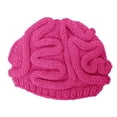 thumbnail image 1 of Gorro con forma de cerebro de parodia de terror, gorro con forma de cerebro de personalidad tejido a mano para Halloween, 1 of 6