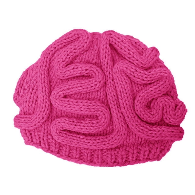 Gorro con forma de cerebro de parodia de terror, gorro con forma de cerebro de personalidad tejido a mano para Halloween