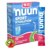 Nuun Sport Electrolyte Powder Packets - Strawberry Kiwi Flavor | 5 Essential Electrolytes for Hydration | Easy Open Drink Mix with Magnesium | 1g Sugar | Non GMO, Vegan | 16 Single Serving Sticks