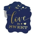 thumbnail image 1 of Inkdotpot Étiquette de Bouteille de Mariage "Love Is Sweet" en Forme de Support Doré Véritable Lot de 50, 1 of 6