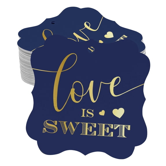 Inkdotpot Love Is Sweet Wedding Bottle Tag Real Gold Foil Favor Bracket Shape Hang Tags Pack Of 50