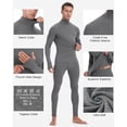 thumbnail image 5 of Roadbox Thermal Underwear for Men: Fleece Lined Long Johns Base Layer Long Sleeve Top & Bottom Set, 5 of 6