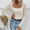 thumbnail image 3 of Vedolay Women's Fall Tops Women's 2023 Fashion V Neck Collared Sweaters Casual Loose Lantern Long Sleeve Tops,C S, 3 of 4