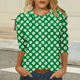 thumbnail image 5 of Ounisa Womens Tops 3/4 Sleeve St. Patrick's Day T-Shirts Crew Neck Spring Graphic Tee Clothes, 5 of 7