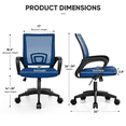 thumbnail image 2 of Monibloom 1PC Mesh Office Chair, Ergonomic Mid Back Computer Desk Chair with 2.8" Thick Seat, Lumbar Support, Navy Blue, 2 of 9