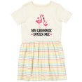 thumbnail image 3 of Inktastic Grammie Loves Me Girl Flamingo Girls Toddler Dress, 3 of 5