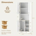 thumbnail image 3 of Costway Kitchen Pantry Storage Cabinet 65.5" Tall Modern Hutch Cabinet with Microwave Stand White, 3 of 10