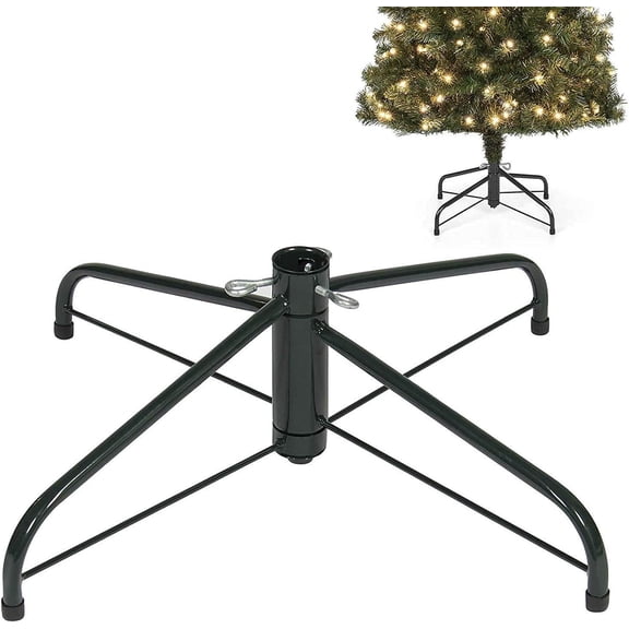 Replacement Christmas Tree Stand for Artificial Trees, Folding Christmas Tree Base for 4 Ft to 6 Ft Artificial Trees, Fits 0.5-1.25 Inch Tree Pole, Green