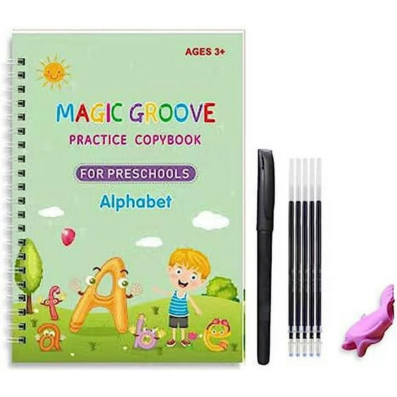 Zhuge Reusable Copybook Learning Math English 3D Calligraphy Book Numbers 0-10 Letter Practice Handwriting Toy (Color : Alphabet set A)