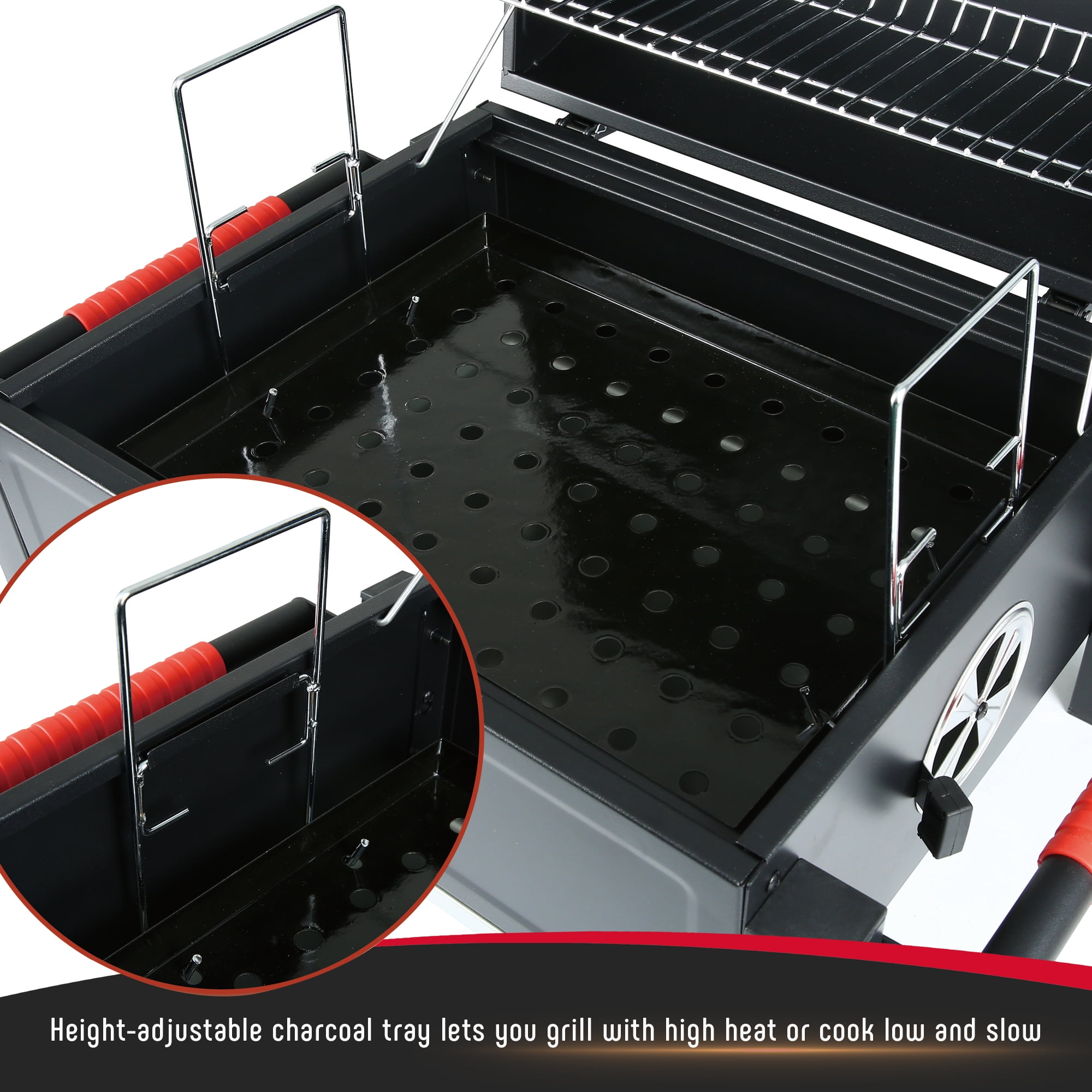 Feasto Portable Charcoal Grill Tabletop Grill with Cast Iron Grates and 354 Square in Cooking Area