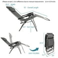 thumbnail image 6 of Zimtown 2PCS Outdoor Zero Gravity Folding Lounge Chair for Beach Patio Pool Yard Gray, 6 of 8