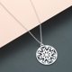 thumbnail image 3 of Zhuge Colgante de collar hecho a mano, pequeño colgante de estambre de flor circular hueco fresco (plata), 3 of 3