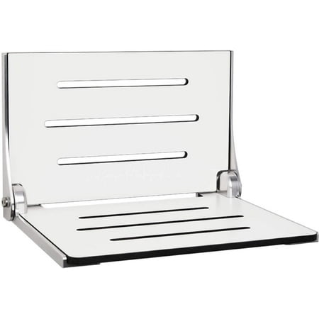 Seachrome Shaf-185155- Silhouette 16" Wide Wall Mounted Shower Seat - White / Silver Frame