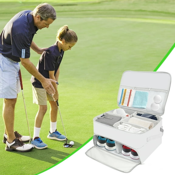 Sutowe Golf Trunk Organizer with Separate Compartment Easy to Clean Golf Trunk Storage Organizer Versatile Golf Storage Bag Sturdy Car Golf Locker for Men Father