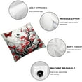 thumbnail image 4 of QZHH  Plum Blossom Floral Throw Pillow Cover Set of 2 Cases Branch Foliage Butterfly Cherry Japanese Blossom Ink China Culture Classic Outdoor Decor Pillowcase Home Square, 4 of 6