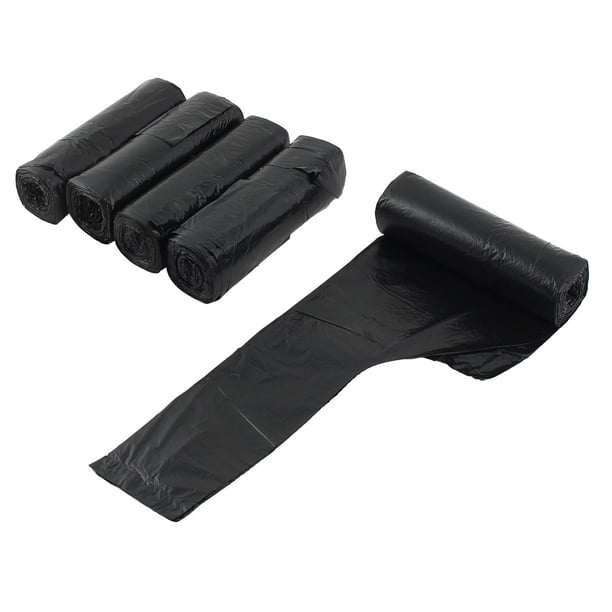 Contenedor de basura portátil de polietileno para el hogar, la cocina y la oficina, bolsas de basura negras, 5 rollos