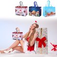 thumbnail image 5 of Christmas Cartoon Laminated Non-Woven Tote Bags with Handles, Reusable Eco-Friendly Grocery Shopping Bags, Multipurpose Gift Bags for Holiday Parties & Shopping Trips, 12.6*6.7*9.8in, C, 5 of 5