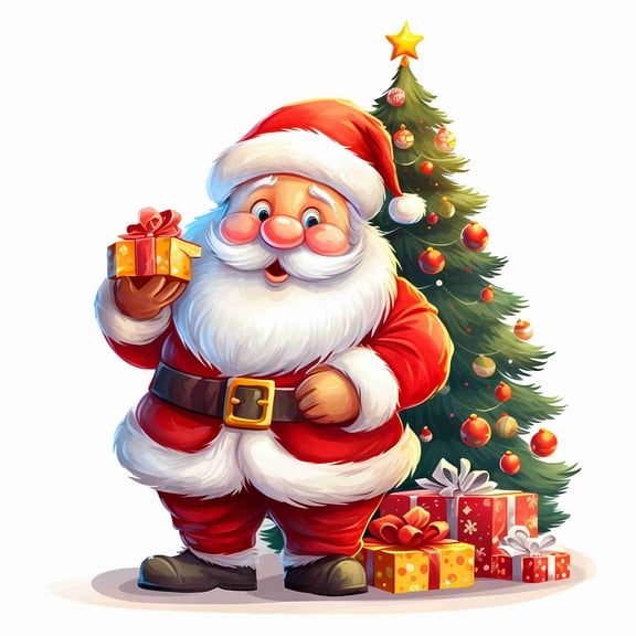 SkyOlla Merry Christmas Tree Ornaments Wall Sticker – Santa Theme Vinyl Decal for Living Room, Kids Room, Bedroom & Café – Self Adhesive Peel & Stick | Pack of 2