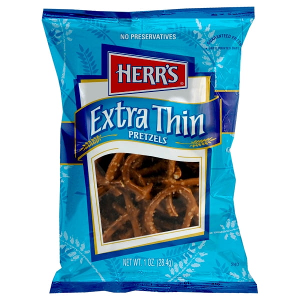 Herr's Extra Thin Pretzels 1 oz Bags Pack of 30