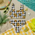 thumbnail image 6 of CCRFTGI Girls Swimsuits Size 7 2 Piece Set Swimming Girls Bikini Beach Vacation Girls Bathing Suit Summer Cute Floral Print Girls Fashion Swim Suit Kids Bikini Swimwear Gray 7-8 Years, 6 of 9