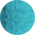 thumbnail image 1 of Ahgly Company Indoor Round Persian Turquoise Blue Bohemian Area Rugs, 6' Round, 1 of 4