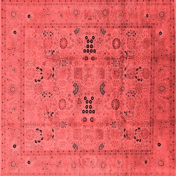 Ahgly Company Indoor Square Oriental Red Traditional Area Rugs, 8' Square