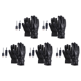 thumbnail image 1 of Guantes cálidos de invierno ergonómicos, manoplas con dedos completos calentados para ciclismo (negro), 5 uds., 1 of 8