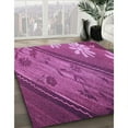 thumbnail image 3 of Ahgly Company Machine Washable Indoor Square Transitional Medium Violet Red Pink Area Rugs, 4' Square, 3 of 7