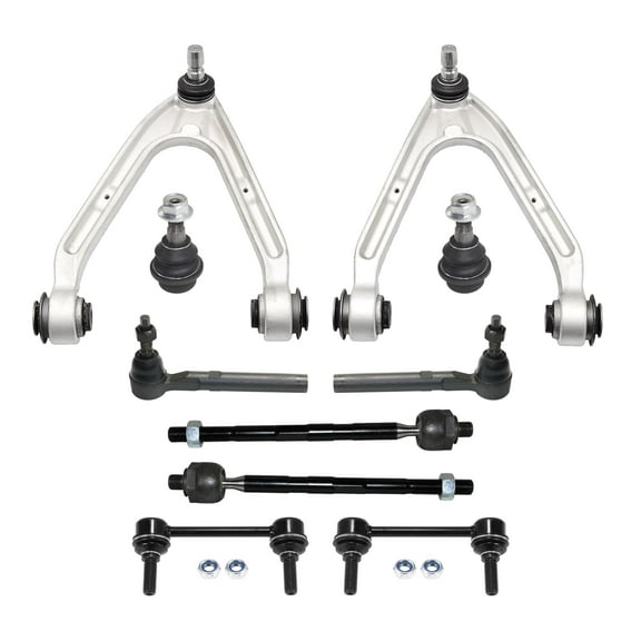 PartsW - 10 Pc Front Upper Control Arms, Lower Ball Joints, Tie Rod Ends Inner Outer, Sway Bar Links, Suspension Kit for Hummer H3, Hummer H3T