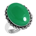thumbnail image 1 of 925 Silver Ring For Women - Teens Natural Green Onyx Stone Silver Ring Size 9.5 May Birthstone Elegant Silver Ring Size 9.5 Gift For Wife On Easter 925 Silver Jewelry With Gemstone, 1 of 5