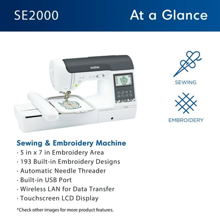 Brother SE2000 Sewing & Embroidery Machine with Color Sort & Wireless Connectivity