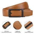 thumbnail image 5 of Sendefn Men's Leather Belt Automatic Ratchet Buckle Slide Belt for Dress Casual Trim to Fit with Gift Box, 5 of 6