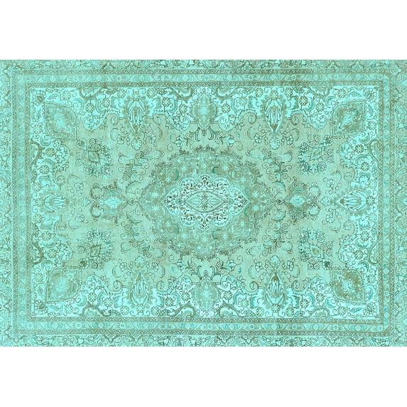 Ahgly Company Indoor Rectangle Abstract Light Blue Modern Area Rugs, 4' x 6'