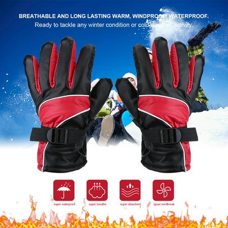 Hilitand Motorcycle 12V Heated Gloves Outdoor Hunting Ski Racing Winter Warm Gloves Waterproof Windproof(Red, Green, (Best Waterproof Motorcycle Gloves)