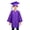 Purple, variant on Toptie Unisex Kindergarten Kids Graduation Set Gown Cap Tassel 2023, Black