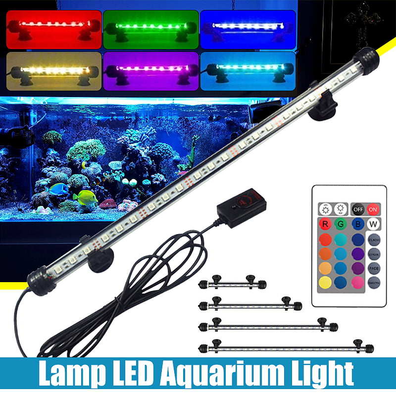 Submersible Waterproof Aquarium Fish Tank LED Light Bar Strip RGB Lamp US Plug 