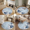 thumbnail image 5 of Small Round Rug 3Ft, Thanksgiving Pumpkins Non-Slip Washable Circle Rugs Carpet, Fall Blue Eucalyptus Pastoral Floral Indoor Outdoor Rug Floor Mats Throw Runner for Bedroom Living Room Bathroom, 5 of 8