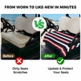 thumbnail image 4 of Golf Cart Seat Covers for 2 Seater, Red Navy Blue Striped Soft Microfiber Cart Seat Towel Blanket, Contemporary Minimalist Absorbent Breathable Non Slip Bench Seats Protector for Golf Course 51"x31", 4 of 9
