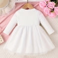 thumbnail image 5 of mgoYE Baby Girl Dress Newborn Toddler Flower Girl Fall Winter Dress Tutu Tulle Dresses for Girls(White,9-12 Months), 5 of 8