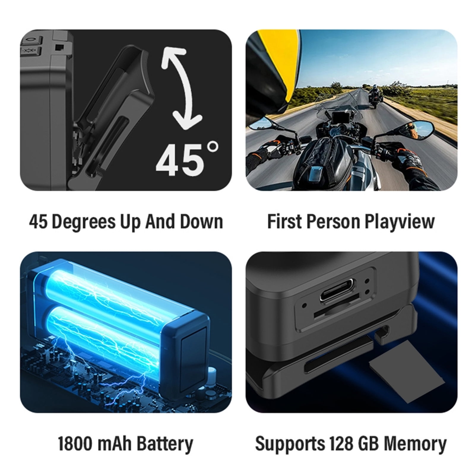 Action Camera with LED Light 1080P Video Recorder Headlamp Camera for Outdoor Enthusiasts Athletes Adventure Camera