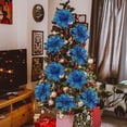 thumbnail image 2 of 1/20 piezas de flores navideñas con purpurina 2024, adornos de flores artificiales para árbol de Navidad, decoración navideña para el hogar, bricolaje, 2 of 5