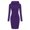 Purple, variant on Maxi Dresses For Women 2023 Long Sleeve Solid Patchwork O Neck Casual Long Hooded Sweatershirt White Dress
