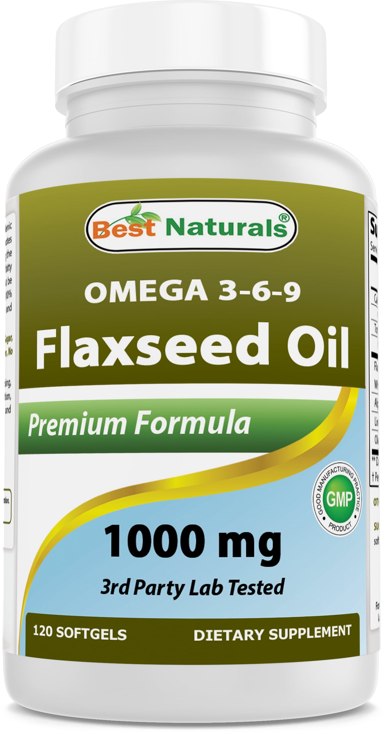 Best Naturals Flaxseed Oil 1000 mg 120 Softgels