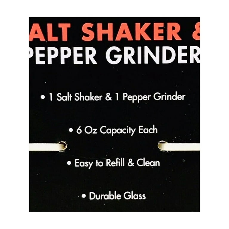 Cuisinart Salt Shaker And Pepper Grinder Set Glass large size holds 6oz  each