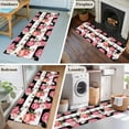thumbnail image 5 of Pink Peony Runner Rug for Hallway 2x6ft, Flowers Black And White Stripes Non Slip Floor Mat Washable Low-Profile Indoor Carpet for Living Room, Bedroom, Dining Room, 5 of 9